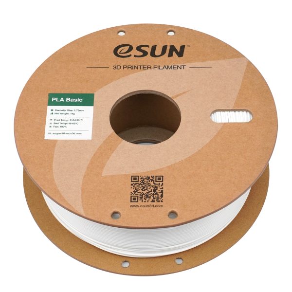 3D plastikas eSUN PLA-Basic balta 1.75mm/1kg - Image 2