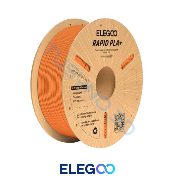 3D plastikas ELEGOO PLA+ oranžinė spalva – 1.75mm, 1kg ritė