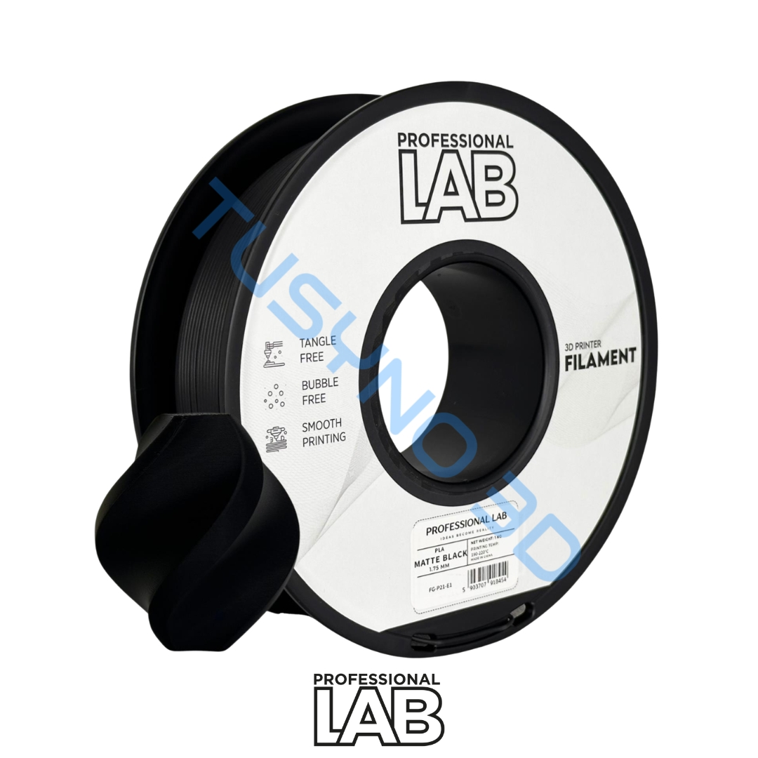 3D plastikas Prof. Lab PLA matinis juodas