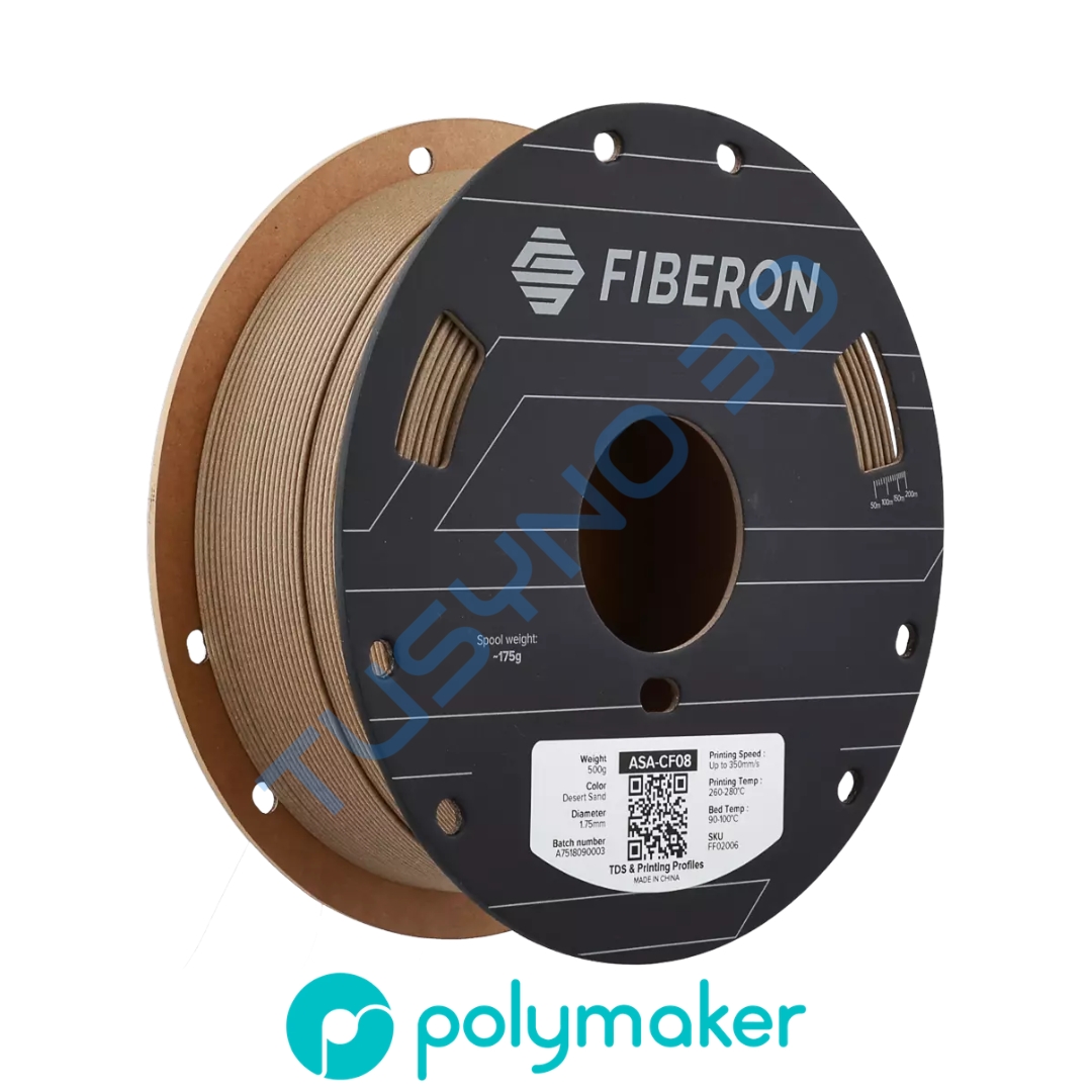 Polymaker FIBRON ASA-CF08 Smėlio spalvos 1.75mm 1kg anglies pluoštu sustiprintas ASA 3D plastikas