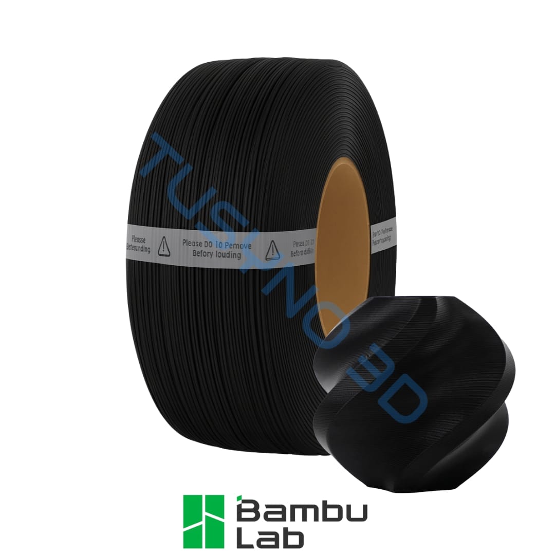 3D plastikas Bambu Lab PLA Basic juoda (10101) be ritės (Refill)