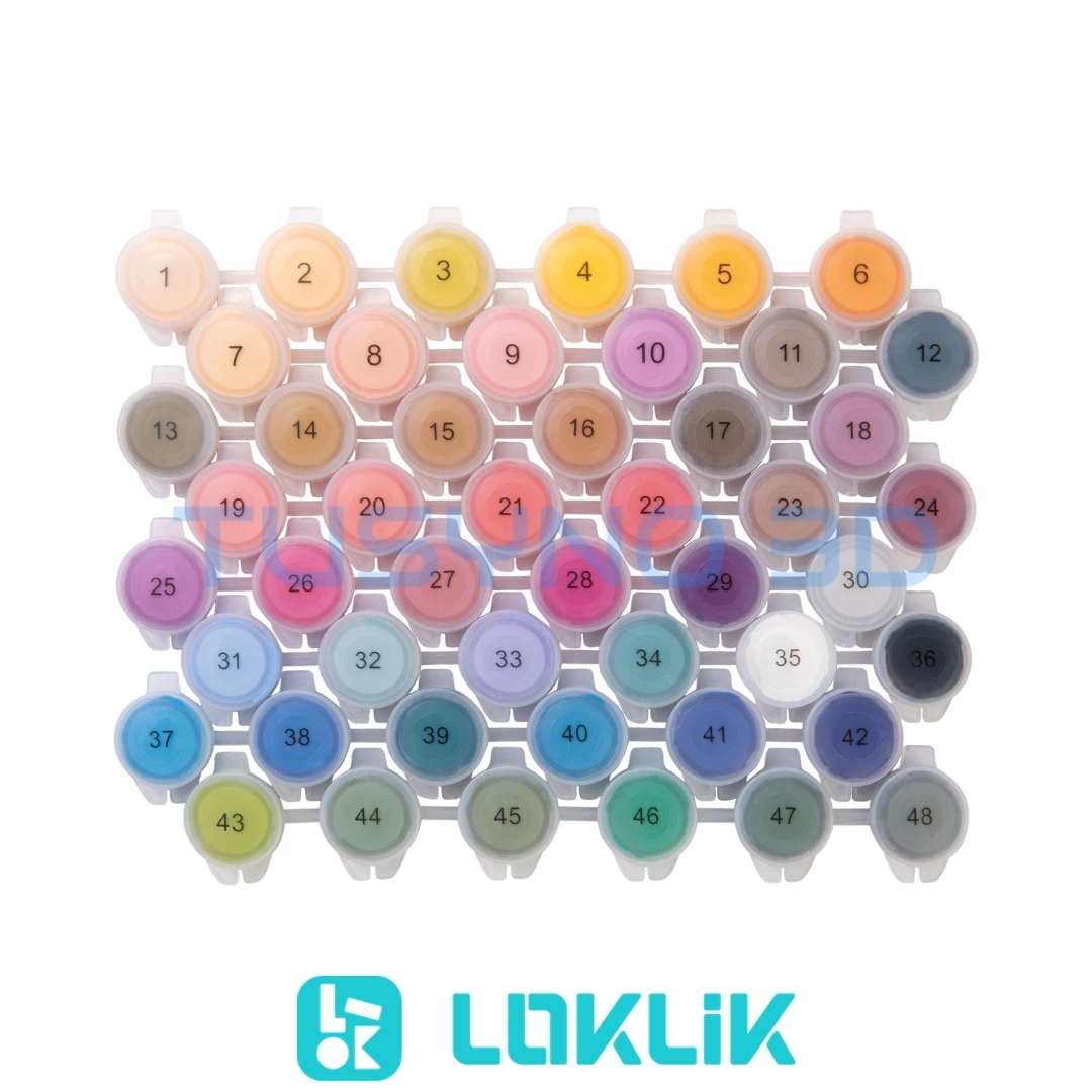 LOKLiK Acrylic Paint Kit – 48 spalvų akrilinių dažų rinkinys