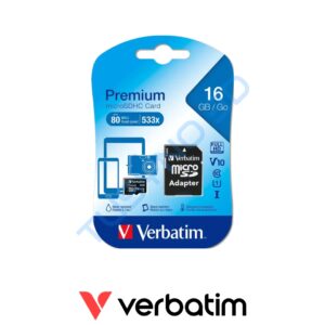 Verbatim microSDHC 16GB Class 10 atminties kortelė su SD adapteriu