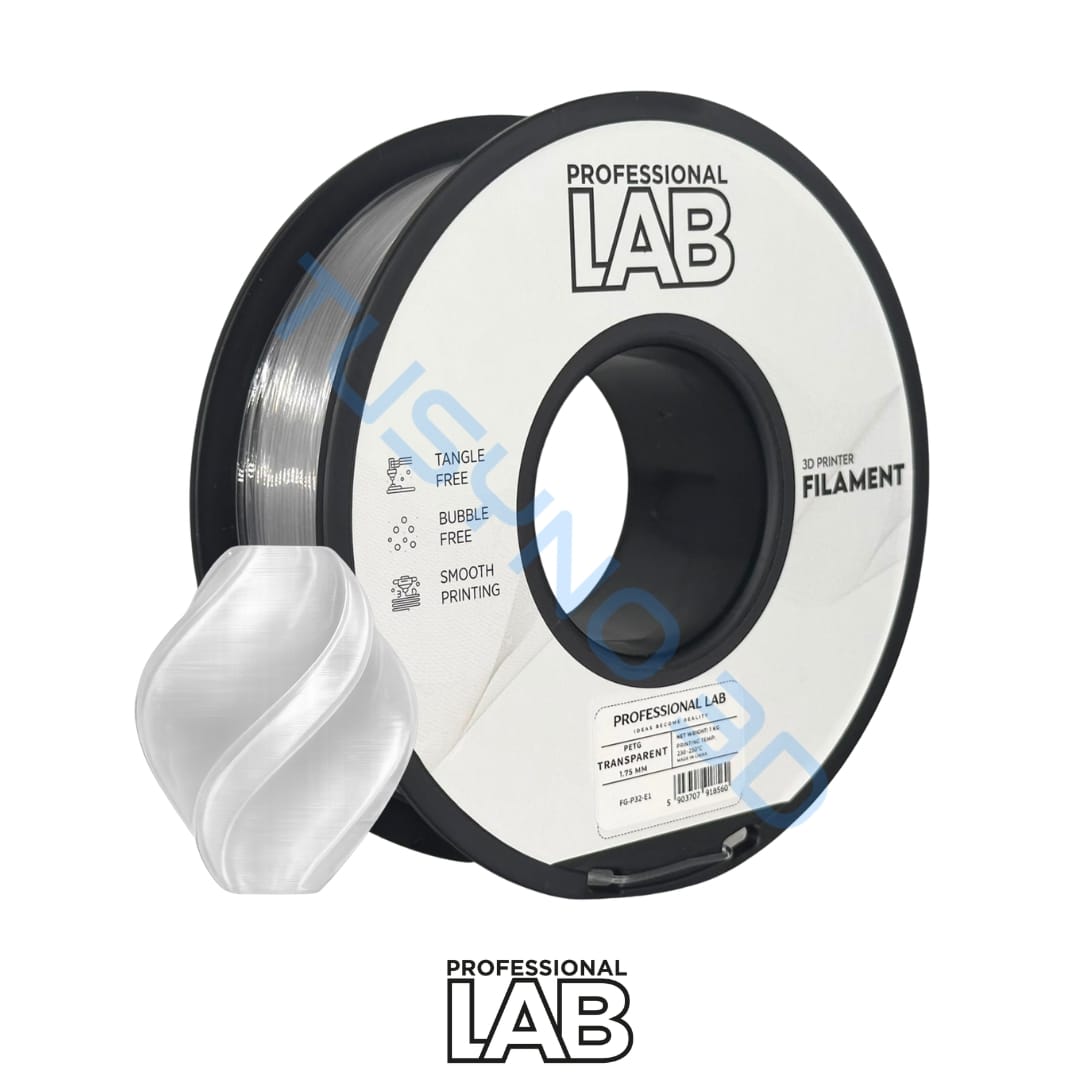 3D plastikas Prof. Lab PETG skaidri 1.75mm/1kg