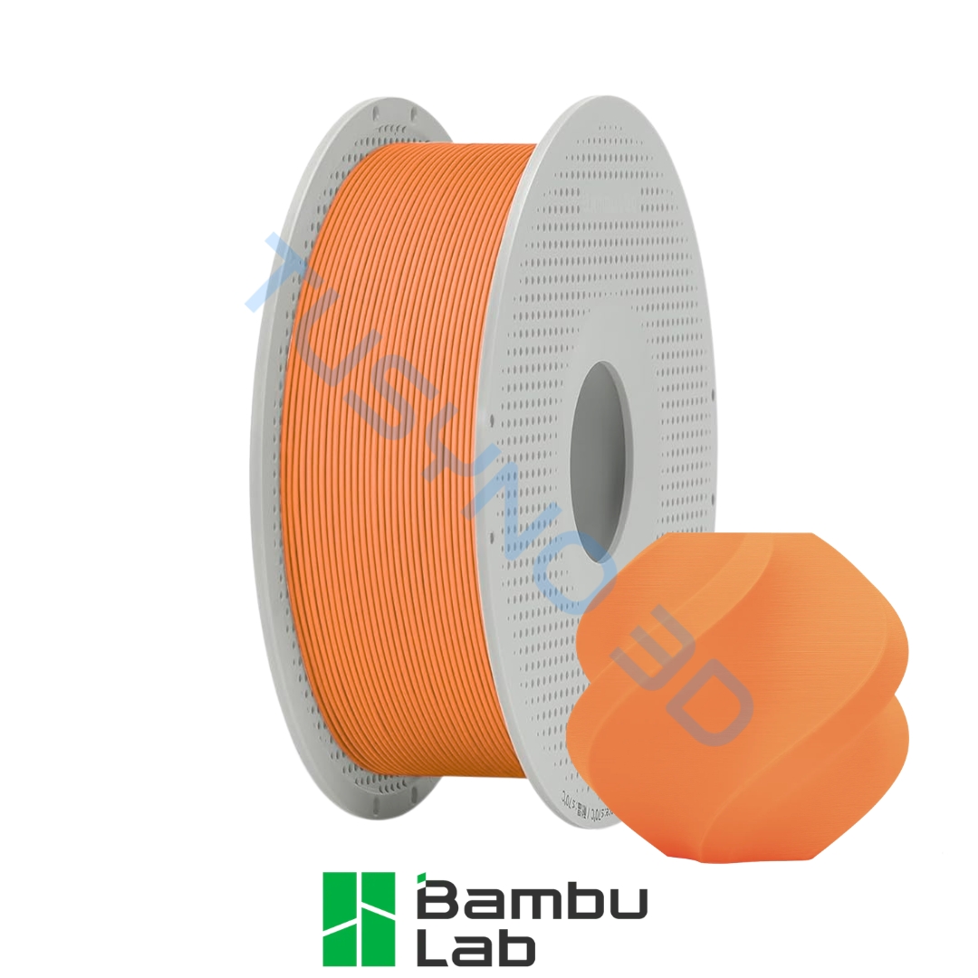 3D plastikas Bambu Lab PLA matinė mandarinų oranžinė su rite (11101)