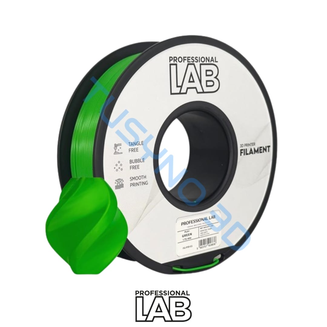 3D plastikas Prof. Lab PLA+ žalia – sustiprinta PLA+ gija 3D spausdinimui