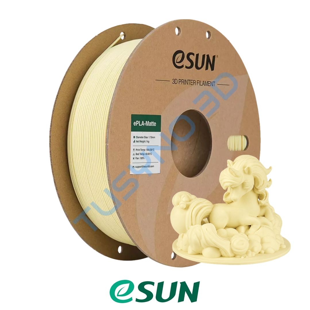 3D plastikas eSun PLA matinė migdolų geltona