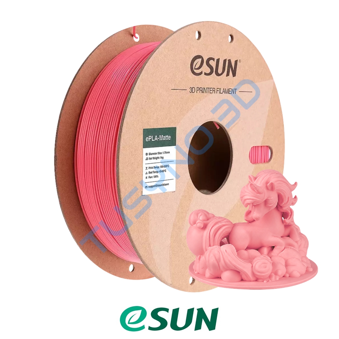 3D plastikas eSun PLA matinė šviesiai raudona (pastelinė braškinė)