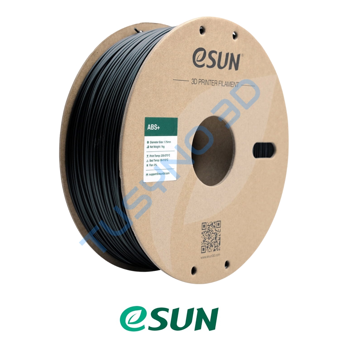 3D plastikas eSun ABS+ juoda 1.75mm/1kg