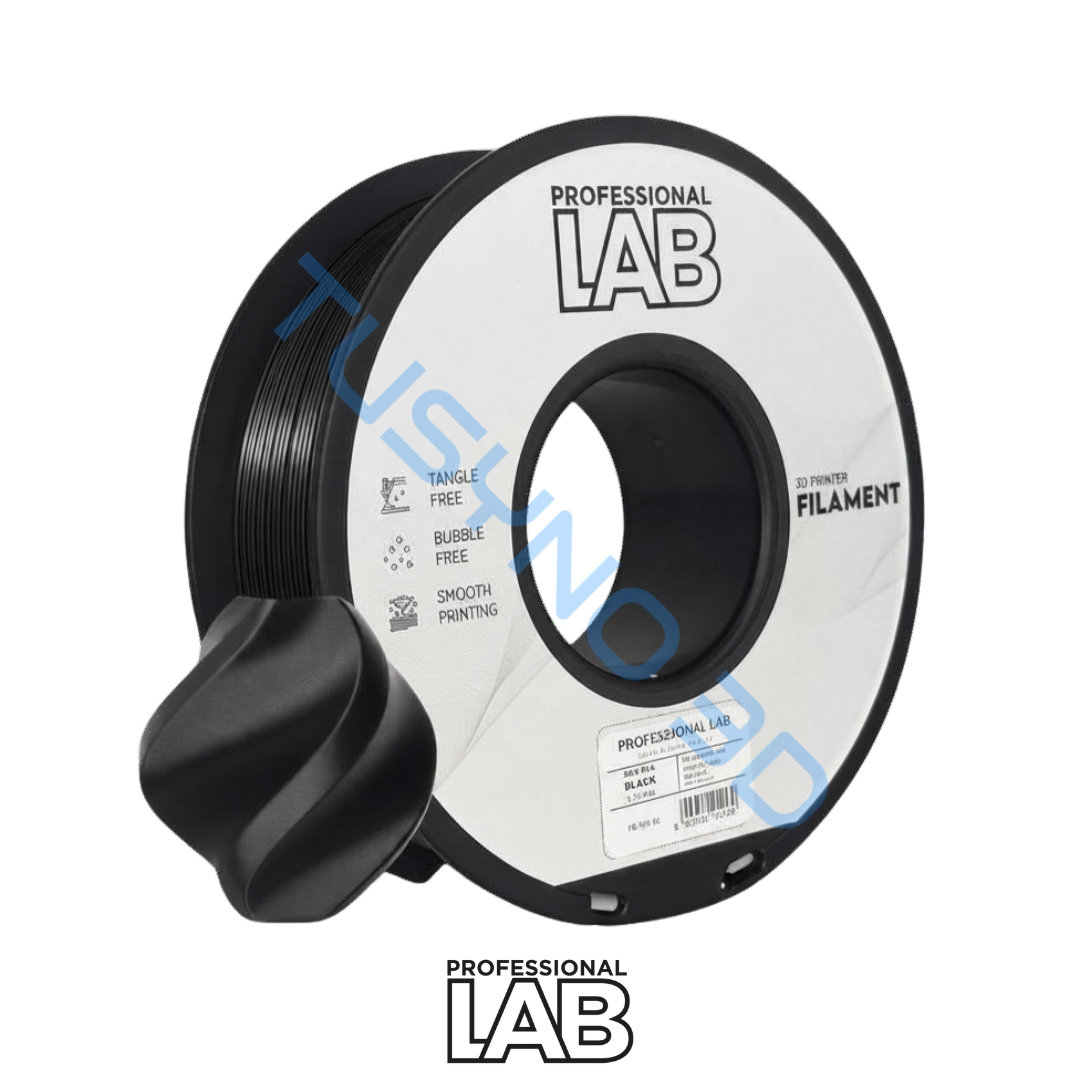 3D plastikas Prof. Lab PLA šilkas juoda