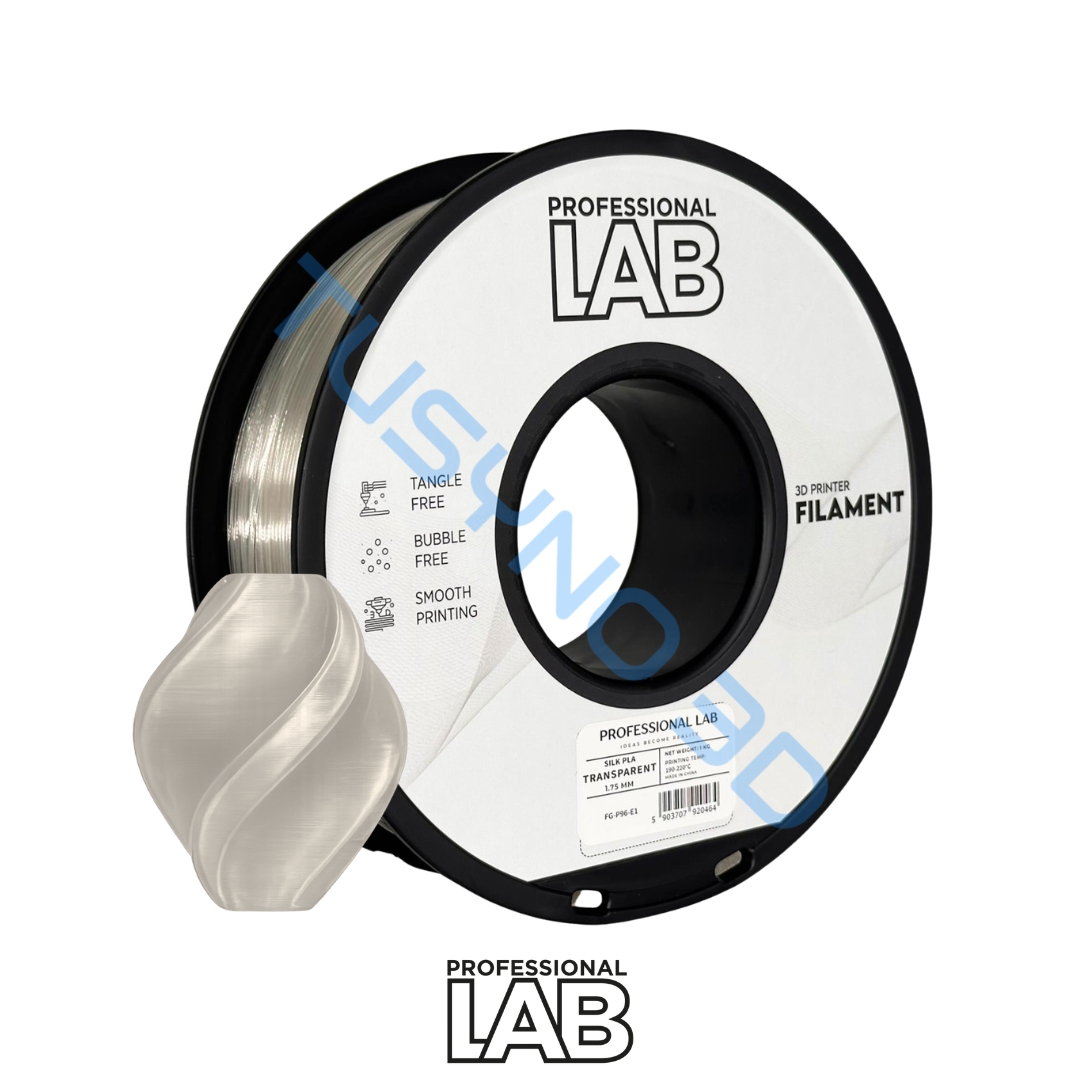 3D plastikas Prof. Lab PLA šilkas skaidri