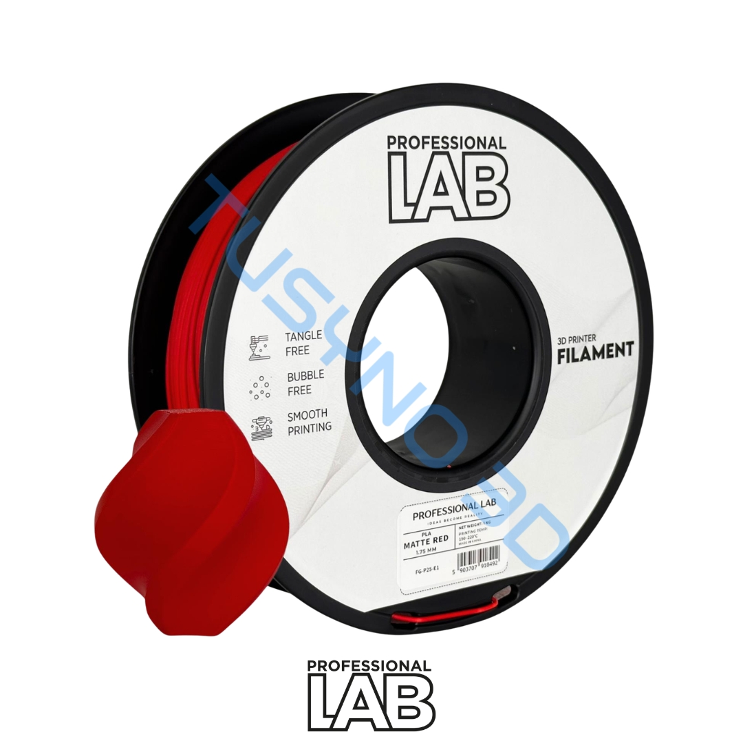 3D plastikas Prof. Lab PLA matinė raudona