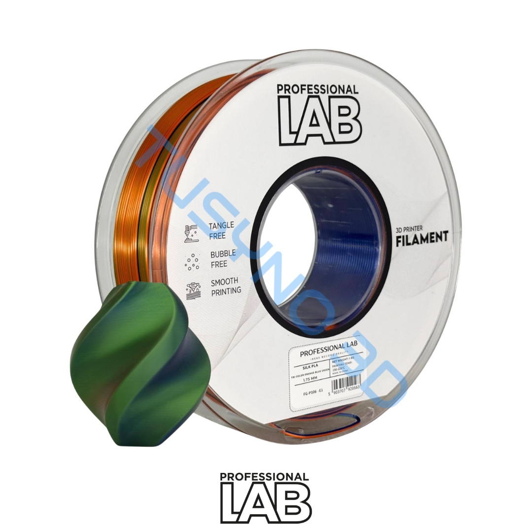 3D plastikas Prof. Lab PLA šilkas Tri-Colour Raudona-mėlyna-žalia
