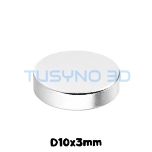 Neodimio magnetas D10x3 mm 3D spausdinimui