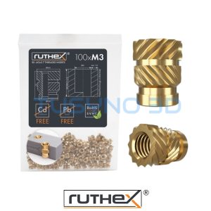 Ruthex M3 srieginės įvorės 5,7 mm gylio – 100 vnt.