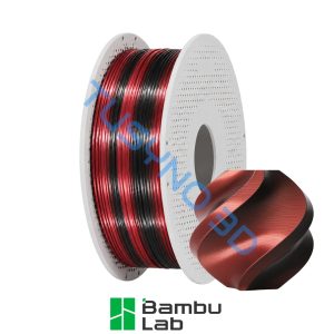 3D plastikas Bambu Lab PLA šilkas juoda–raudona (Velvet Eclipse)