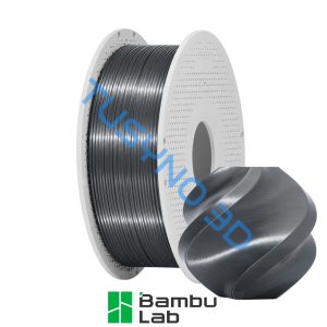 3D plastikas Bambu Lab PLA šilkas+ titano pilka (13108)