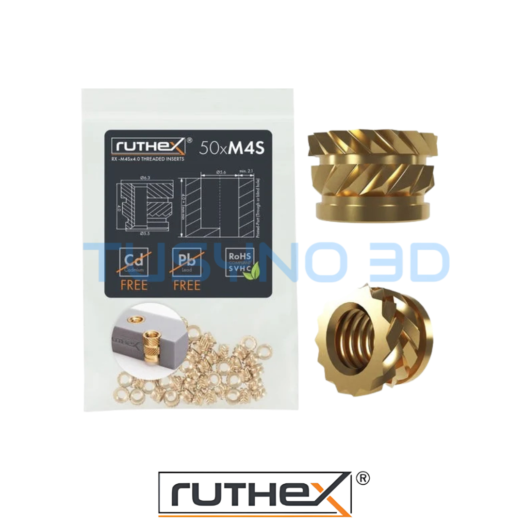 Ruthex M4 trumpos srieginės įvorės 4,0 mm gylio
