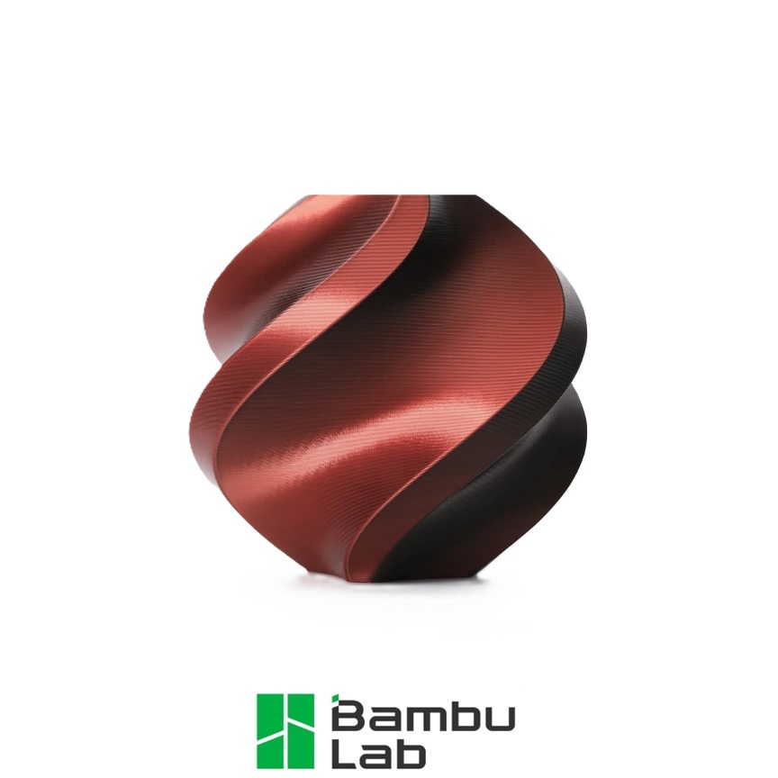 Bambu Lab PLA šilkas juoda–raudona (Velvet Eclipse) (13905)