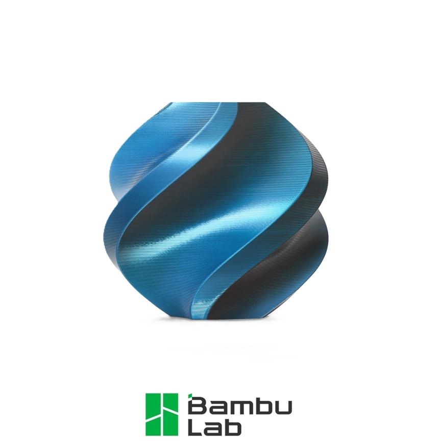 Bambu Lab PLA šilkas mėlyna–juoda (Phantom Blue) (13916)